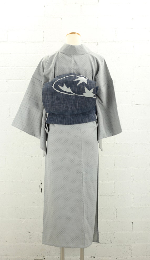 Vintage 'Kasuri' Hitoe Summer Gray Komon Kimono |… - image 3