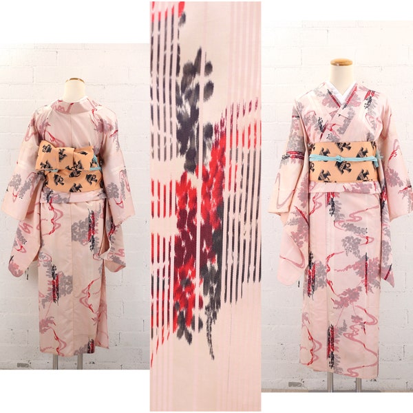 Antieke Hitoe zomerkimono uit de jaren 1930 | Zijde | Traditionele kimono | Kimono | Antiek Japan