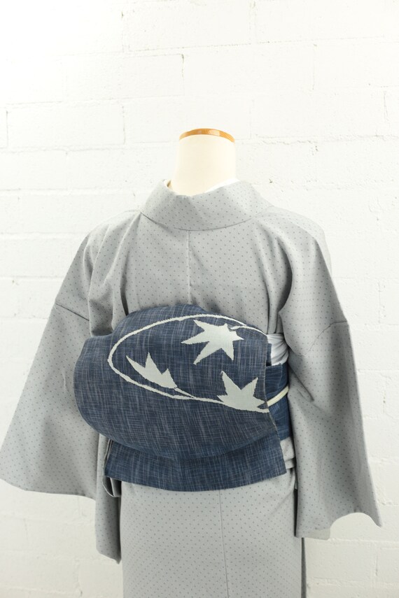 Vintage 'Kasuri' Hitoe Summer Gray Komon Kimono |… - image 7