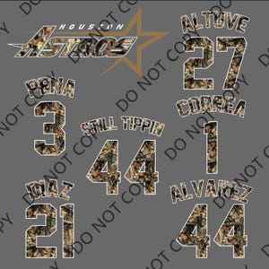 Jugadores de Houston siguen jugando, camuflaje, PNG, frente y espalda