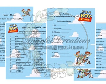 It's A Boy Story Baby Shower Digital Download Games