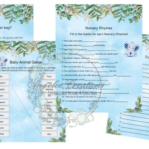 Blue Baby Elephant Baby Shower Game - Téléchargement numérique