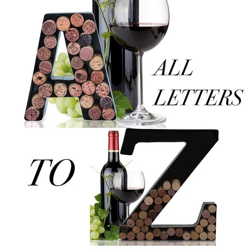 Personalized Wine Cork Holder All Letters AZ Alphabet Shape Etsy