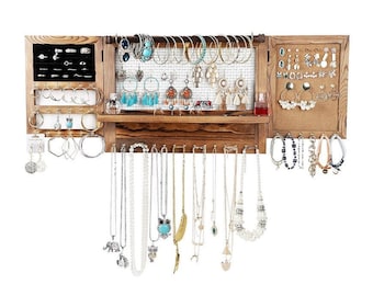 Details about   Wall Door Mount Jewelry Organizer Studs Necklaces Storage Stand Holder Home