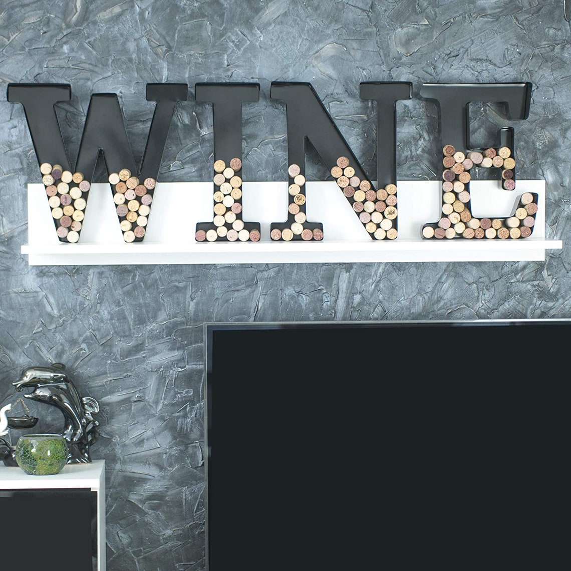 Personalized Wine Cork Holder Letter S Alphabet Shape Letra Etsy