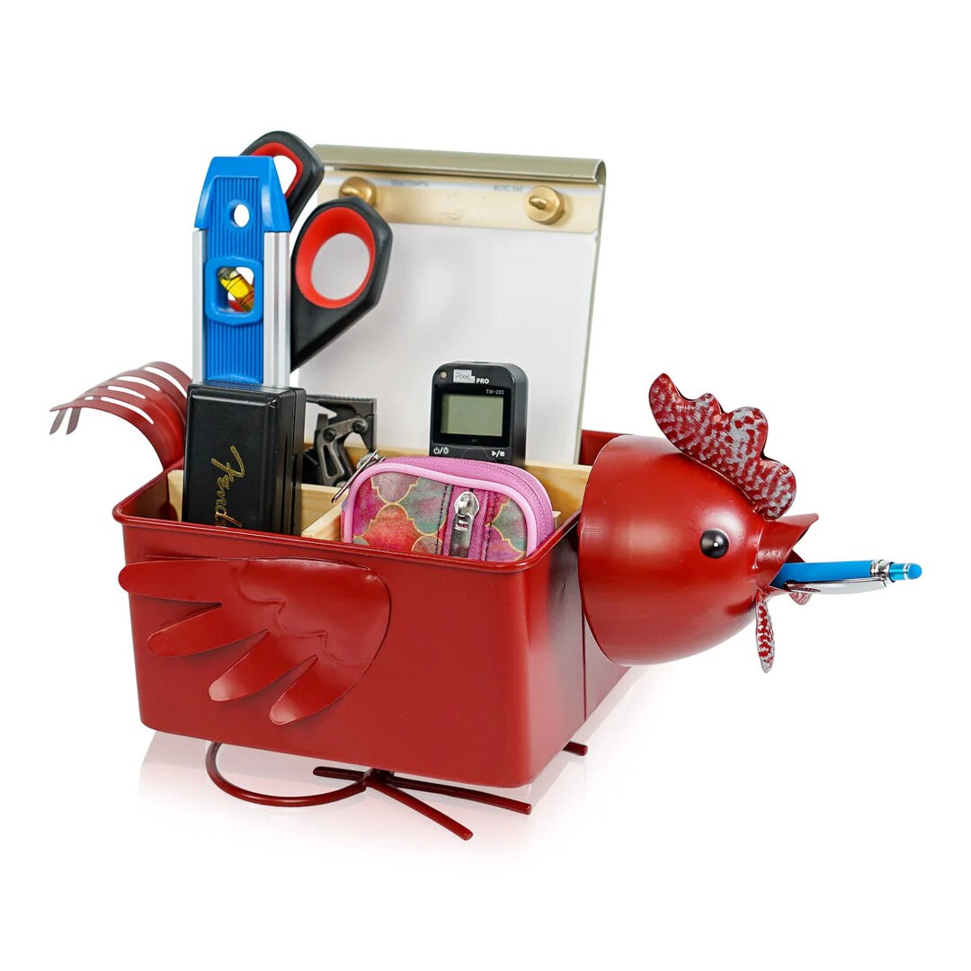Desk Organizer ROOSTER Design Storage Compartment Gifts for Animal
