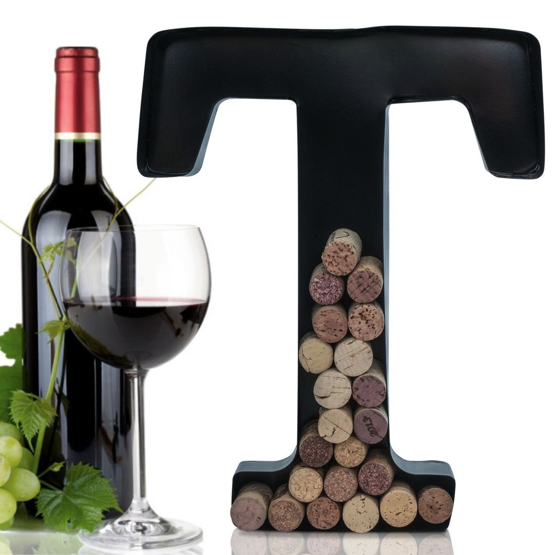 Personalized Wine Cork Holder Letter T Alphabet Shape Letra Etsy