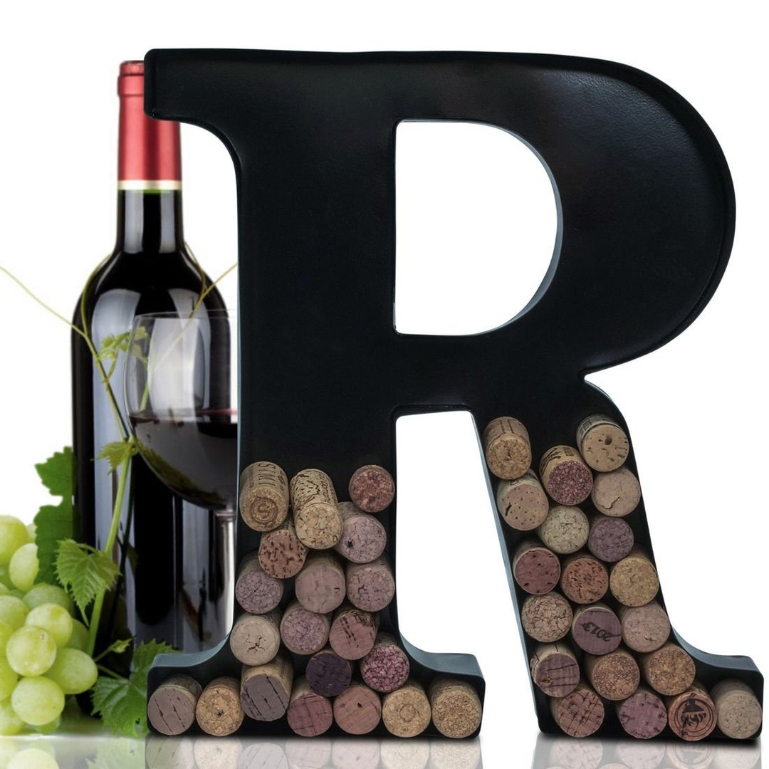 Wine Rer R Personalized Wine Cork Holder Letter R Alphabet Shape Letra Abecedario ...
