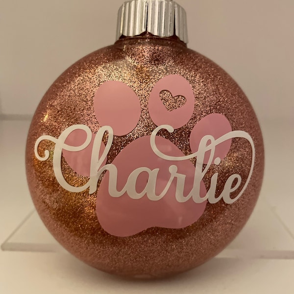 Personalized Pet Glitter Christmas Disk Ornaments