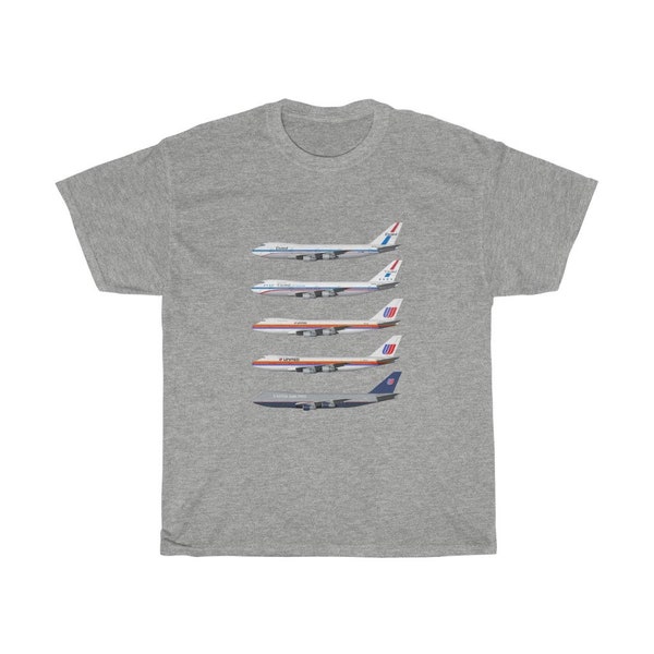 United Airlines Boeing 747-100 Livery Evolution Unisex T-Shirt