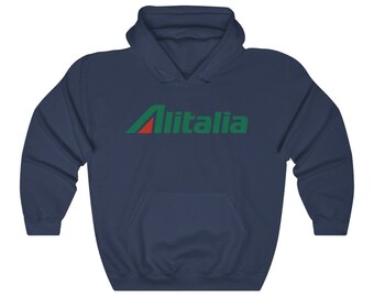 Felpa con cappuccio Alitalia Airlines Regalo Alitalia Etsy Italia