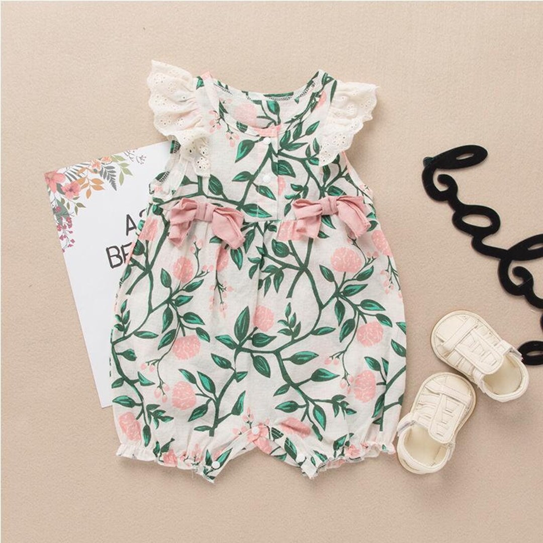 Girls Baby Toddler Spanish Style Pink Floral Romper 115 - Etsy