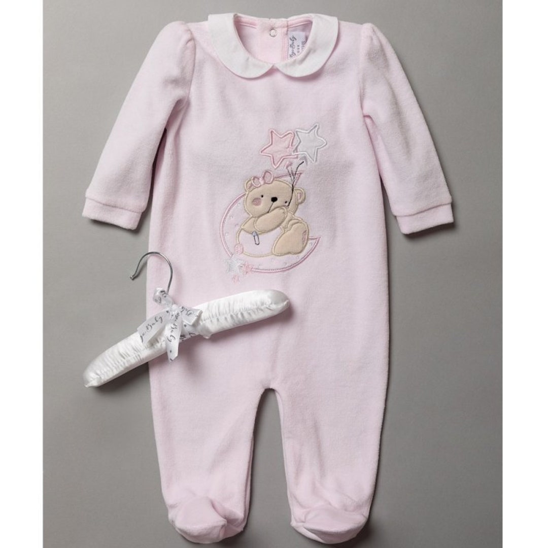 Baby Girl Spanish Romany Pink Velour All in One Teddy Romper & Etsy UK