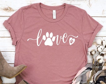 Dog paw shirt, For Women Dog Paw Gift, Dog Lover Shirt, Dog Mom Shirt Gift, Paw Heart T-shirt, Animal Lover Shirt, for Women tee, Paw  Shirt