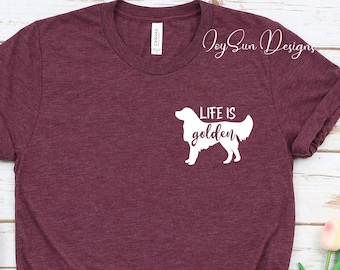 Camiseta "La vida es dorada", Camiseta para mamá de Golden Retriever, Camiseta de Golden Retriever, Camiseta para mamá de perros, Camiseta de perro adorable, Regalo para amantes de los perros, Camiseta de perro para mujer
