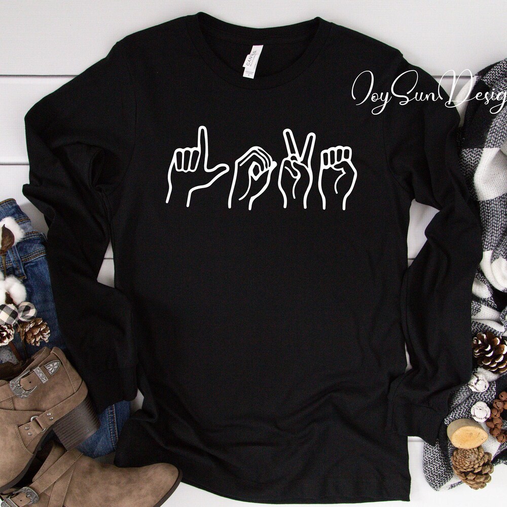 Love Letter Long Sleeve, Sign Language Love Long Sleeve, Valentines Long Sleeve, Valentine'S Day Long Sleeve, Mom Gift Long Sleeve, Love Amitytees