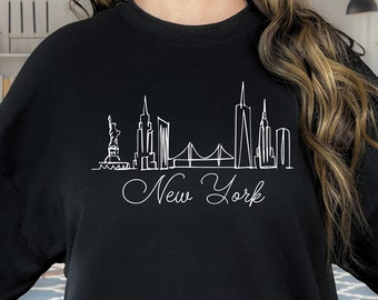 New York Crewneck, NYC Sweatshirt, New York Pullover for him, Handmade New York City Design, Adult Unisex Trendy nyc sweatshirt, gift