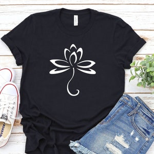 Lotus Blume Shirt, Lotus T-Shirt, Blume T-Shirt, minimalistisches Lotus T-Shirt, Geschenk für Mutter Shirt, Blumen Silhouette T-Shirt, Mandala Shirt