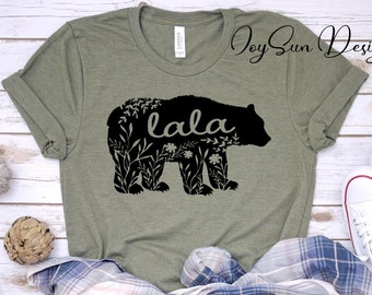 Family Bear Shirt, Bear Shirt, Cute lala SHIRT, Gift for Aunt, lala Bear Tee, New Aunt Shirt, Mother's Day Shirt Gift for Auntie