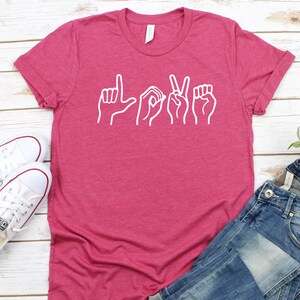 Love letter Shirt, Sign language Love Shirt, Valentines Shirt, Valentine's Day Shirt, Girl, Mom gift, Love Shirt for Women, Women Valentine