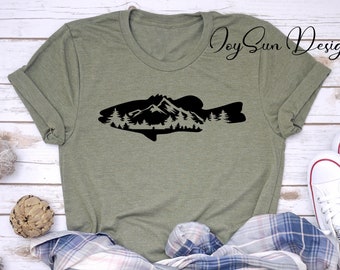 Fishing GIFT Shirt - Fisherman gift shirt, Dad Fish Forest Shirt, Mens Fish Shirt, Fishing Gift Shist,  Gift for Men shirt Funny Fishing tee