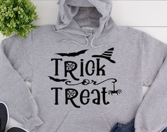 Halloween Trick or Treat Hoodies - Halloween Hoodies, Halloween Horror Black Hoodies,Spooky Halloween Hoodies, Funny Hoodies, Unisex Hoodies