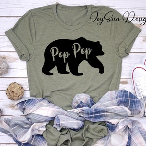 Pop Pop Bear T-Shirt, Pop Pop Shirt, Dad shirt, Dada shirt, Funny Gift For Husband shirt,  Fathers Day Gift, Unisex Mens Tee, pop pop shirts
