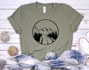 Nature Clothing, PNW Shirts,Mountain Shirt, Graphic Tee, Camping, Travel Shirt, Nature TShirt, Hiking Shirt, Gift for Her