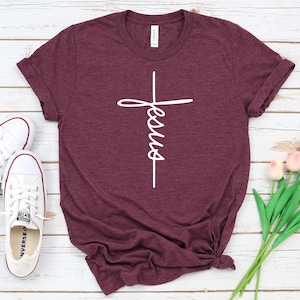 Cross Shirt / Faith T-shirt, Jesus Shirt, Christian Shirt, Faith Shirt, Vertical Cross, Faith Cross, Religious Shirt, Church Shirt, Disciple