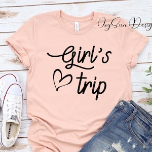 Girls Trip Heart Shirt, Girls Weekend Shirt, Girls Road Trip Shirt - Travel Shirt - Girls Vacation Shirts - Girls Summer Vacation gift shirt