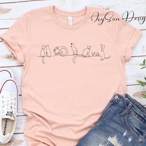 Love Cat Shirt, Cat line Shirt, Animal Lover T-shirt, Pet Love Shirt | Cat Shirt | Cute Cat T-shirt | Gift Shirt | Love Shirt. Cat tshirt