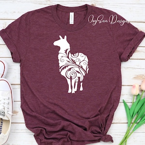 Llama Shirt, Cute Llama Shirt, Floral Llama Tees, Llama with Flower, Gift for Her, Women Tees