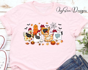 Halloween Chicken Shirt, Funny Halloween Shirt, Retro Halloween Shirt, Retro Fall Shirt, Thanksgiving Shirt, Fall Chicken Shirt, Fall Shirt