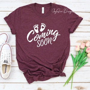 Coming Soon Pregnancy Announcement Shirt, Baby Feet Graphic Tee, Expecting Mom Gift, new mom shirt, expecting shirt, I'm Pregnant Shirt