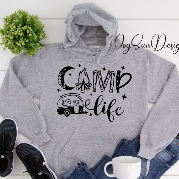 Sudadera con capucha Camping Life, Sudadera Camping Life, Camping Life, Camping RV, Camper feliz, Sudadera con capucha de camping, Sudadera de camping, Sudadera con capucha, Camisa de juramento