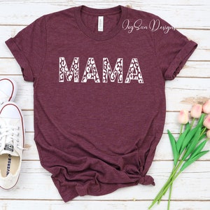 Custom leopard word shirt, mama leopard tshirt, Mama gift Shirt, Mama Tshirt,Momlife Shirt, Leopard Print Mama Shirt, Mom Gift Mom shirt