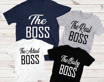 The Boss Tshirt, The Real tshirt, Couple matching T-shirt, Pärchen couple, Couples Tshirts, The boss The real boss shirts, UNISEX size