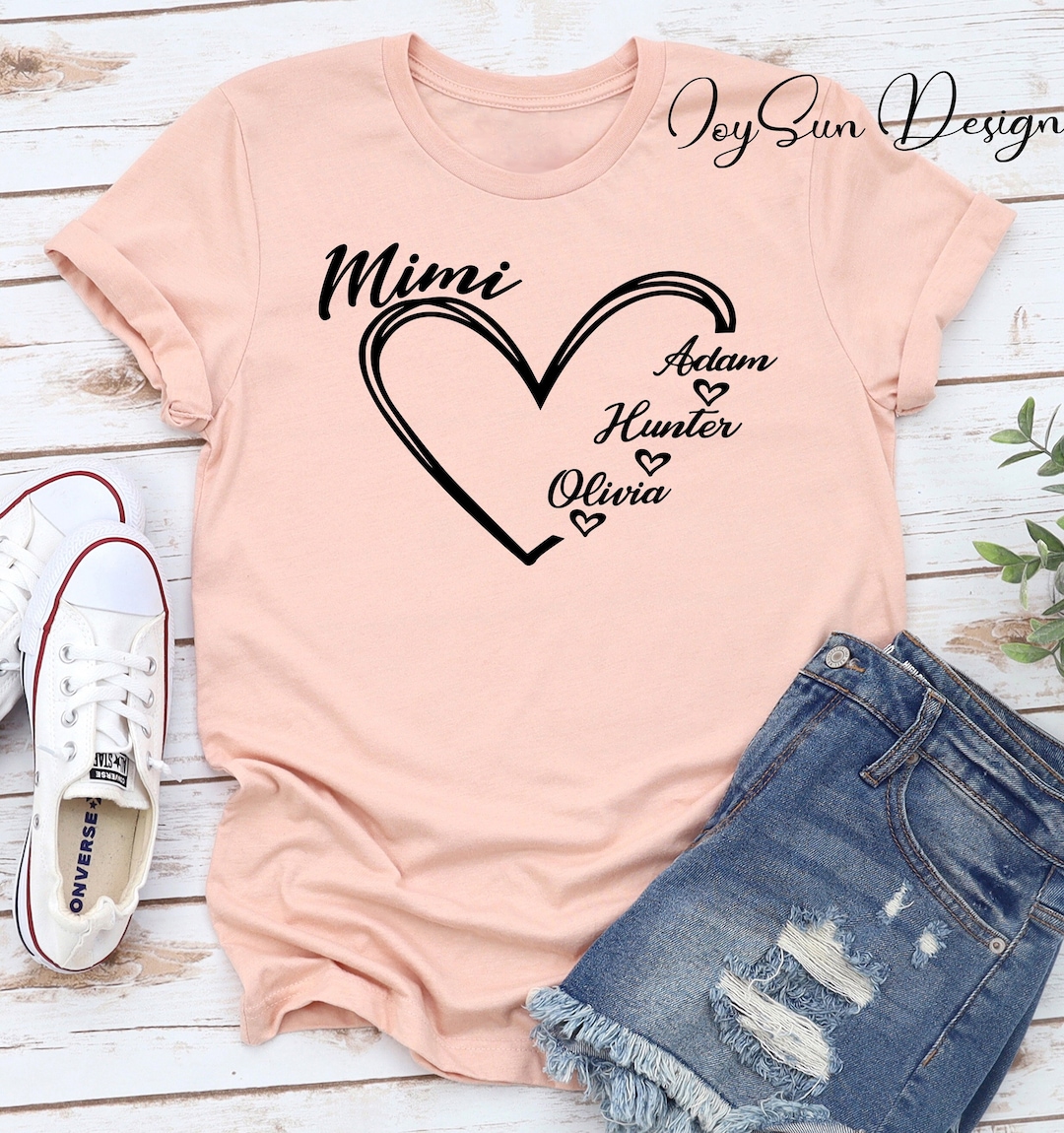 Custom Mimi Shirt, Mimikids Name Shirt, Mimi Heart Shirt, Mimi