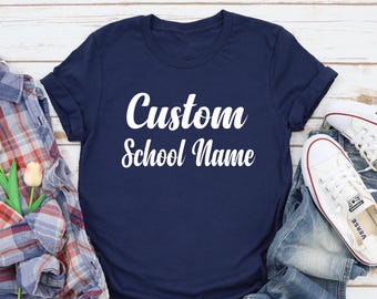 School Logo Shirt, Custom School T-shirt, Custom School Text, school team mascot shirt, School Shirts, School Shirt, Personalized School