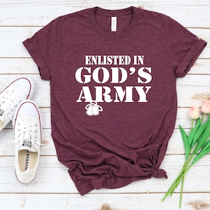 Enlisted in God's Army Shirt, Veteran Shirt, Solders Tshirt, Military ...