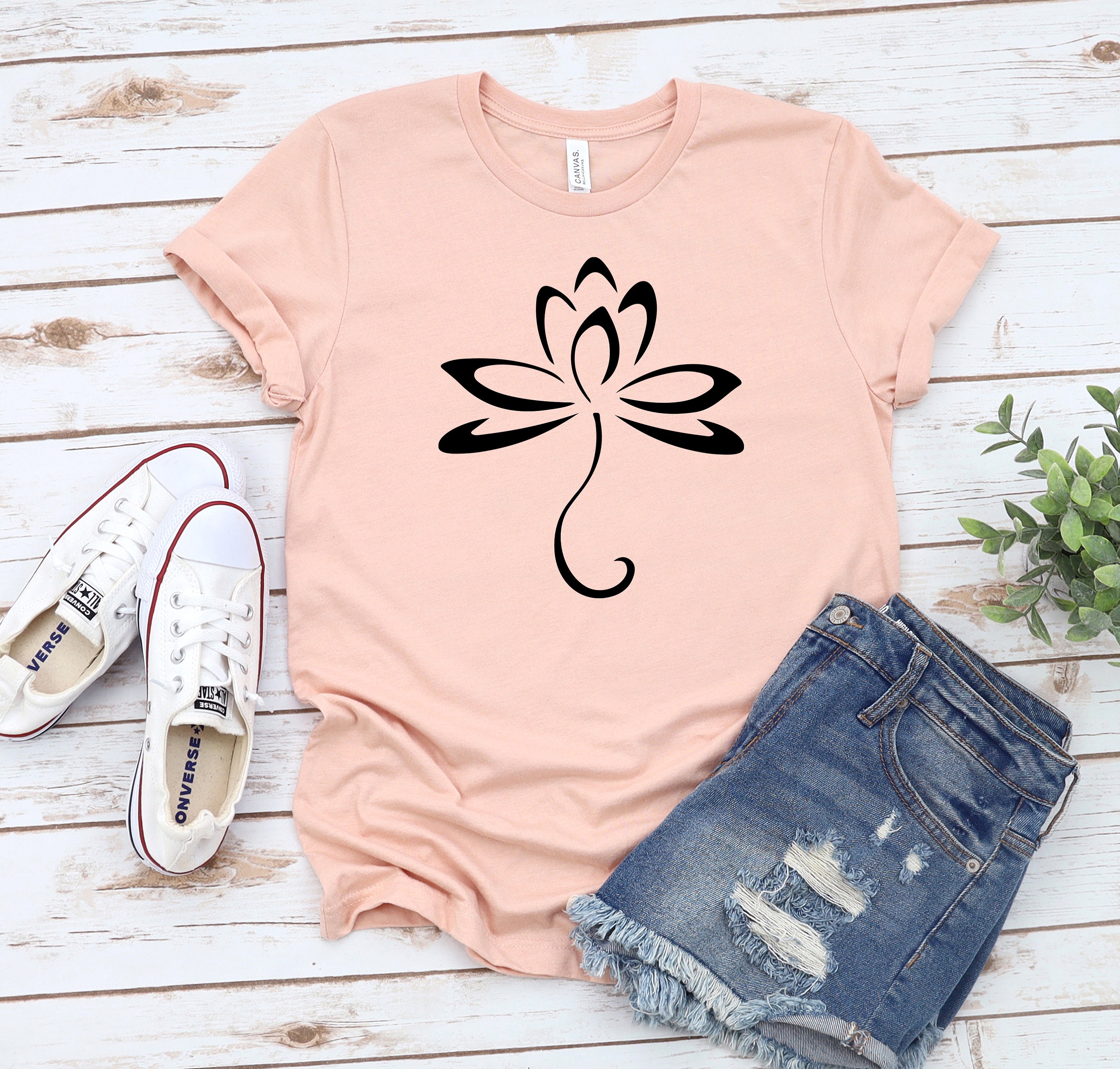 Lotus Flower Tshirt Lotus Shirt Lotus Pattern Tee Etsy