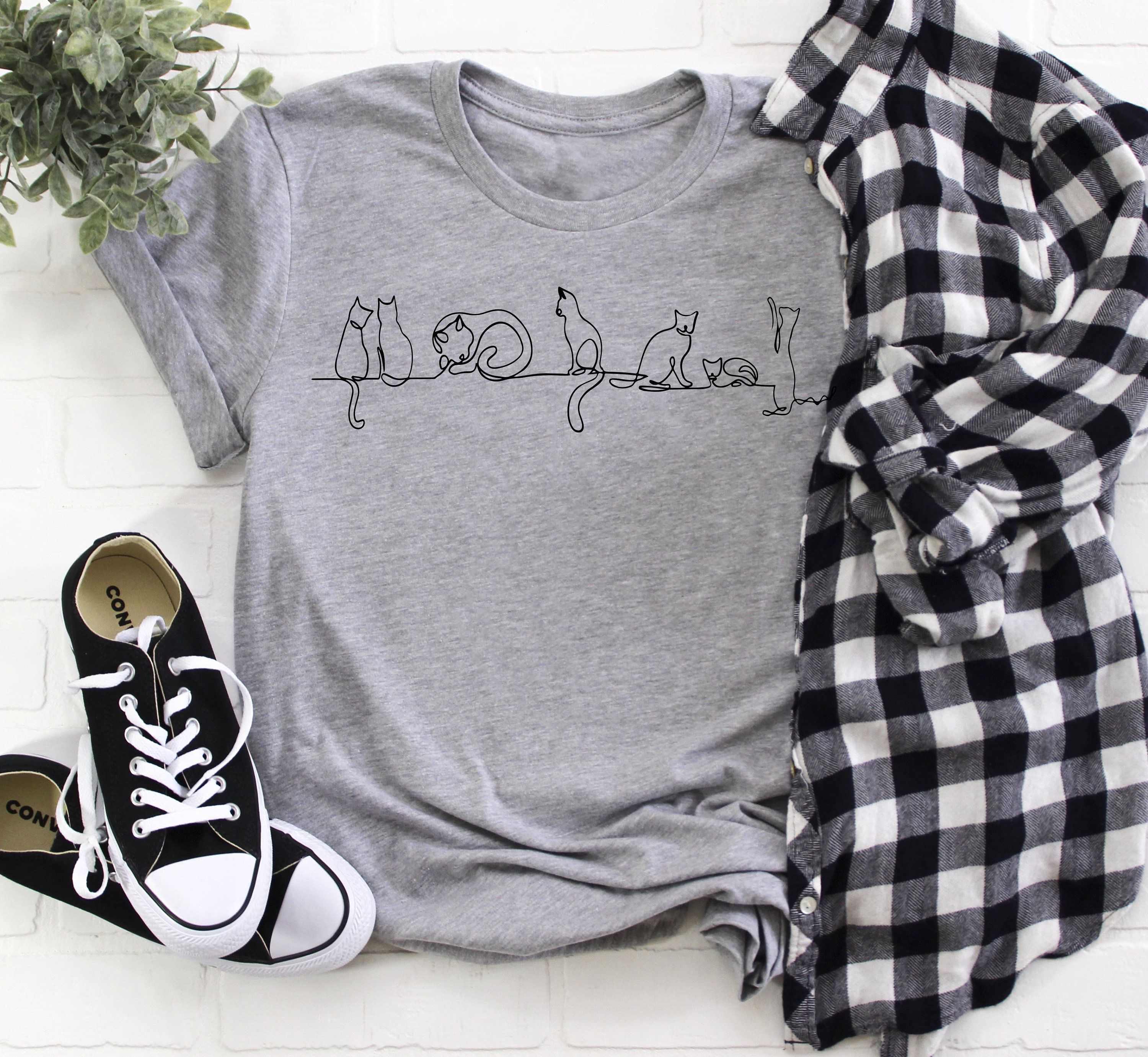 Love Cat Shirt, Cat line Shirt, Animal Lover T-shirt, Pet Love Shirt | Cat Shirt | Cute Cat T-shirt | Gift Shirt | Love Shirt. Cat tshirt