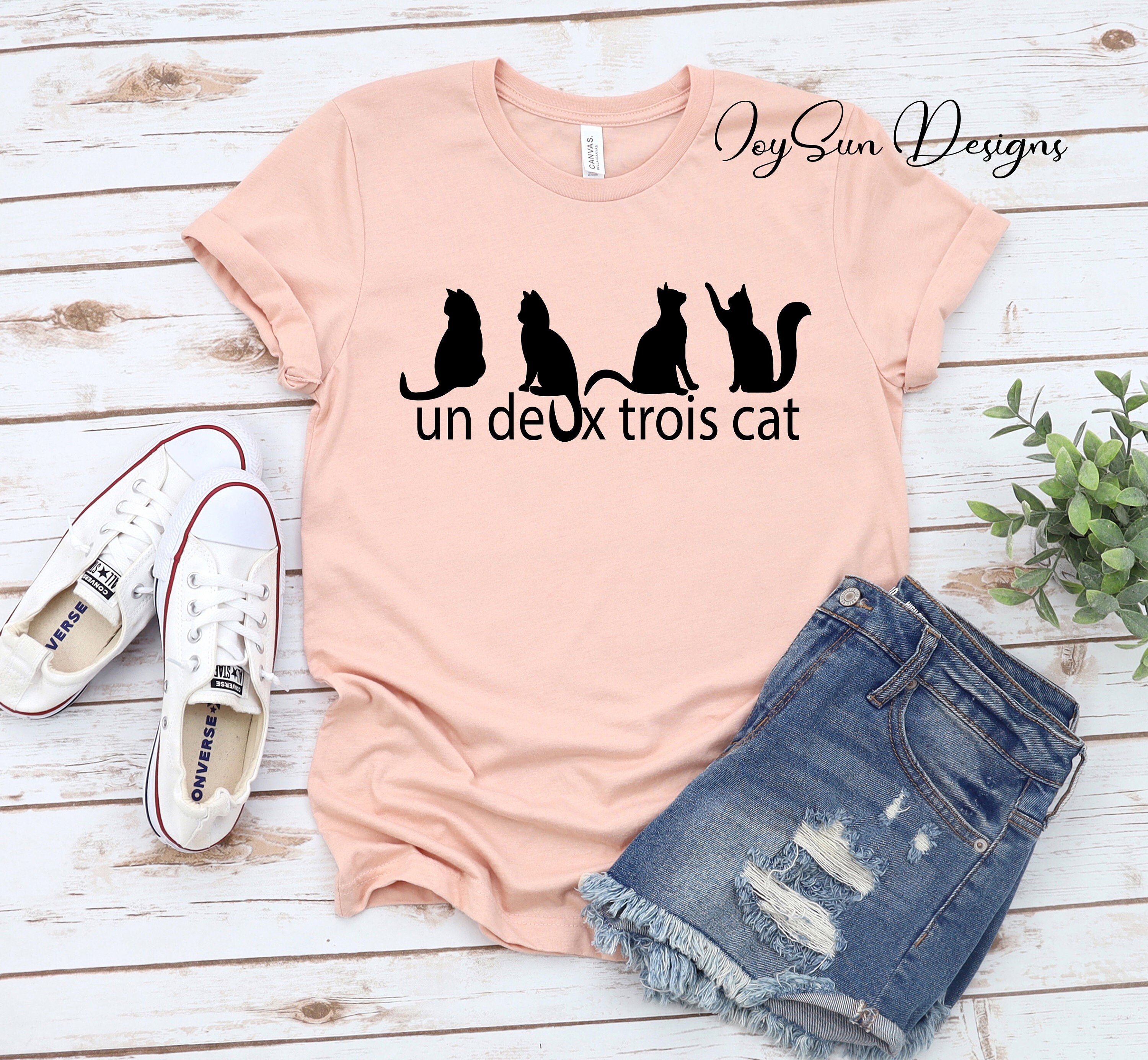 Un Deux Trois Cat Tshirtcat Tee Gifts for Cat Lovers Cat Etsy