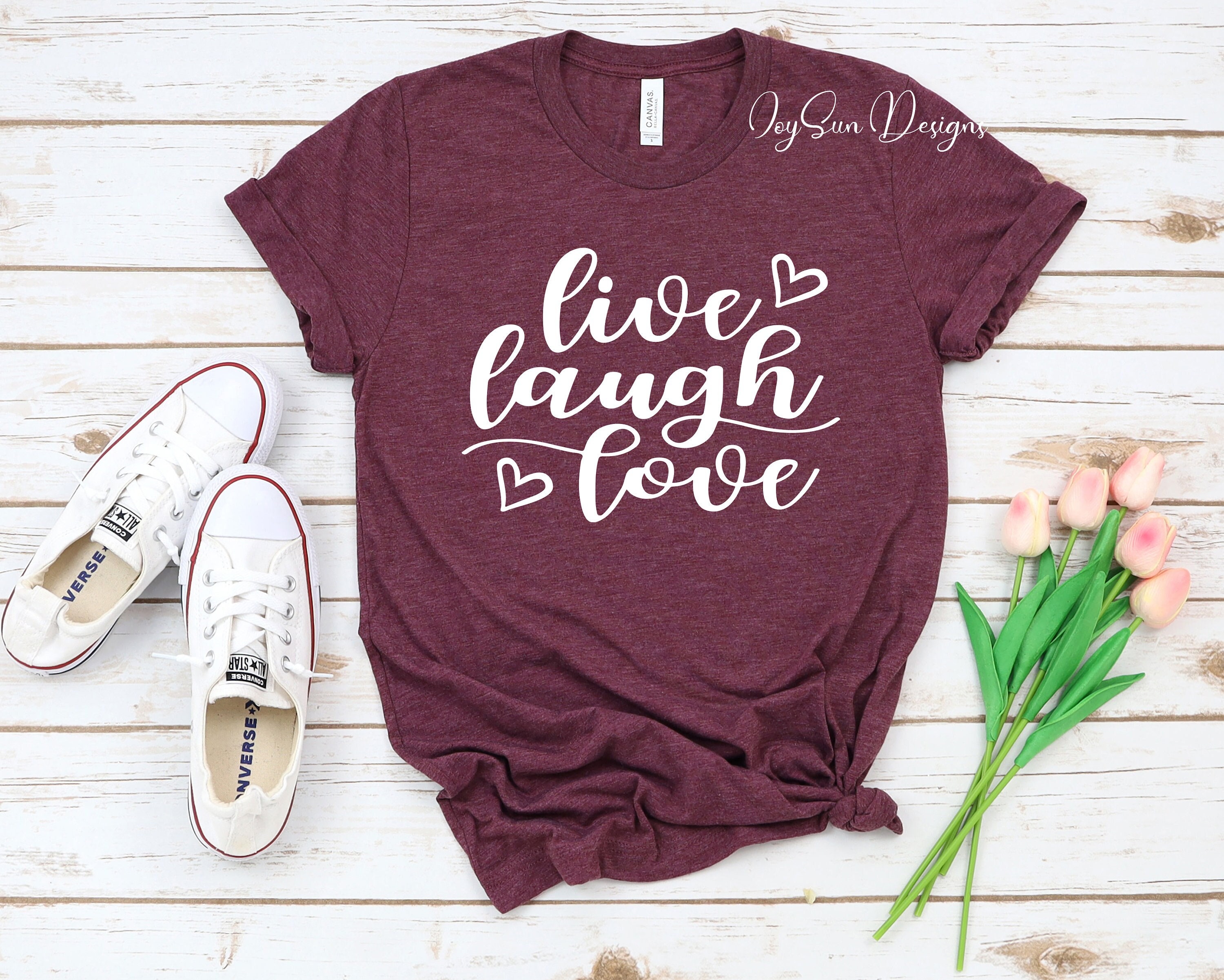 Live Love Laugh pink feminine Cute Writing Inspire' Women's T-Shirt