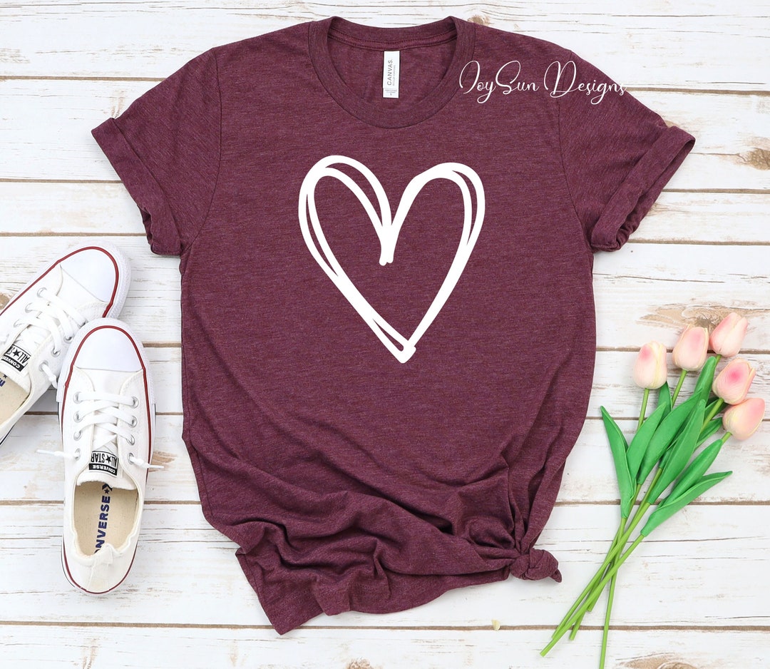 2 Hearts Shirt / Cute Valentines Day Shirt Womens Valentine - Etsy ...