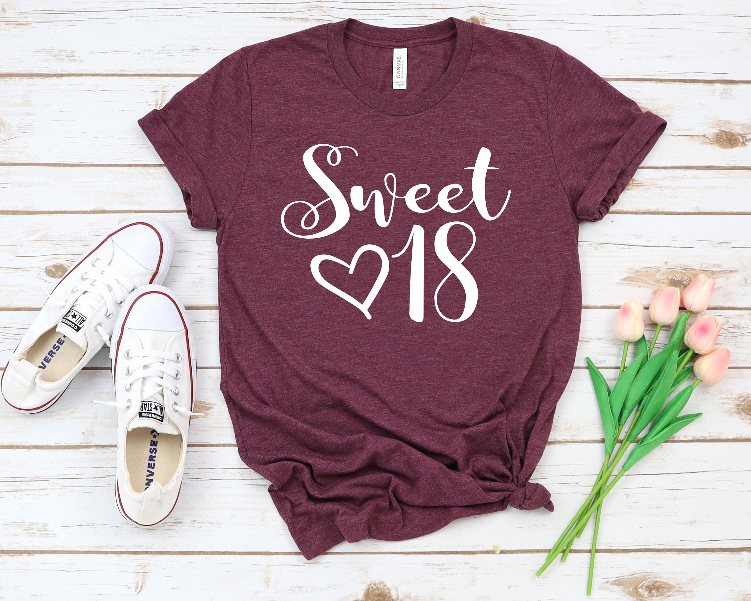 Hello 18 Shirt - Women's 18th Birthday T-Shirt | Cute Pink Tee For Turning 18 Parties, Gifts, Celebrations