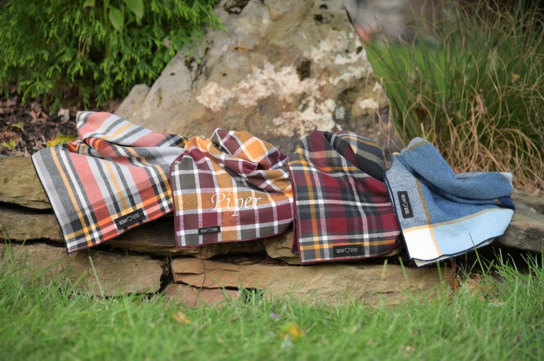 Soft plaid dog bandana