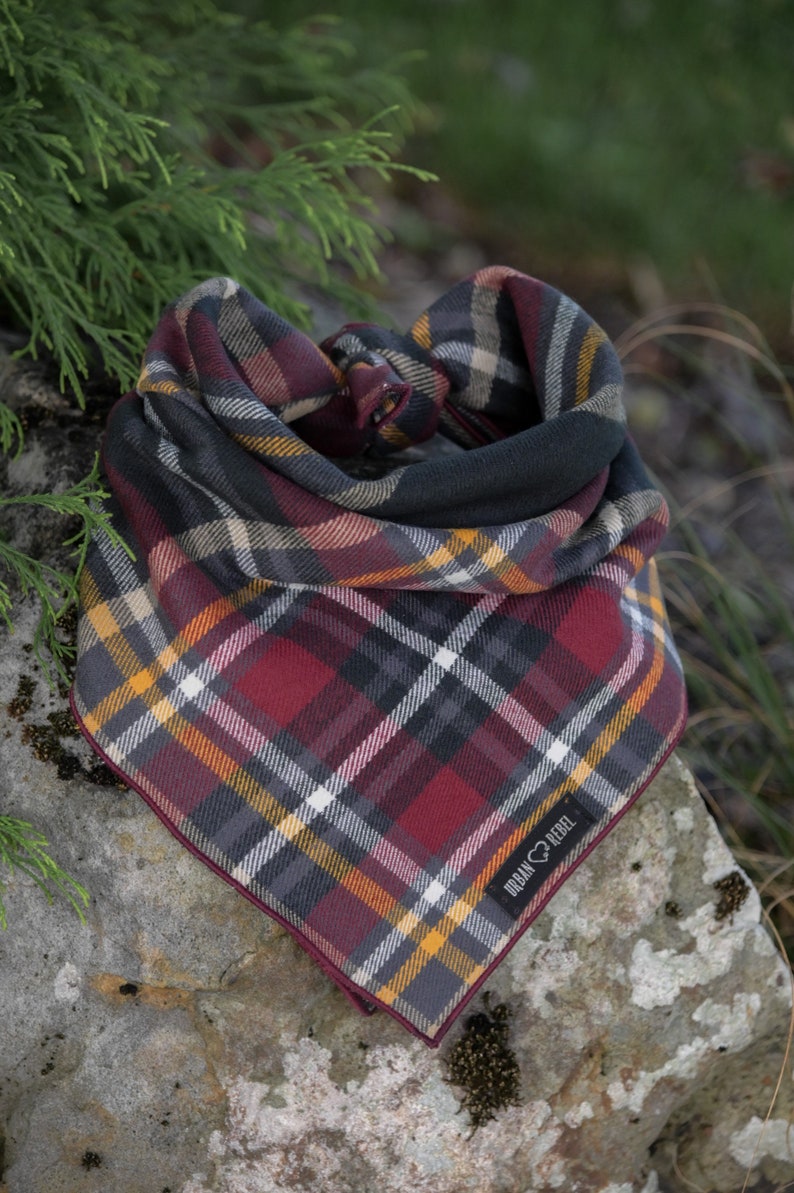 Soft plaid dog bandana