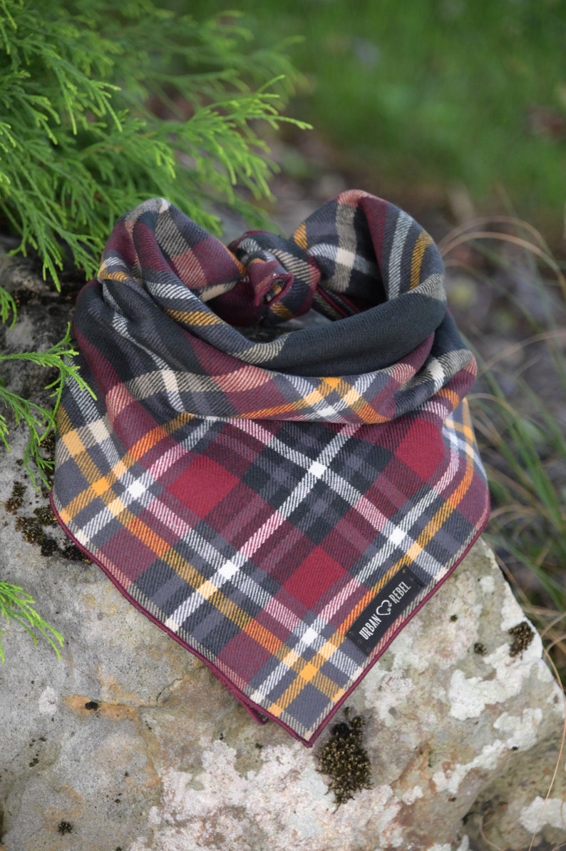 Soft plaid dog bandana