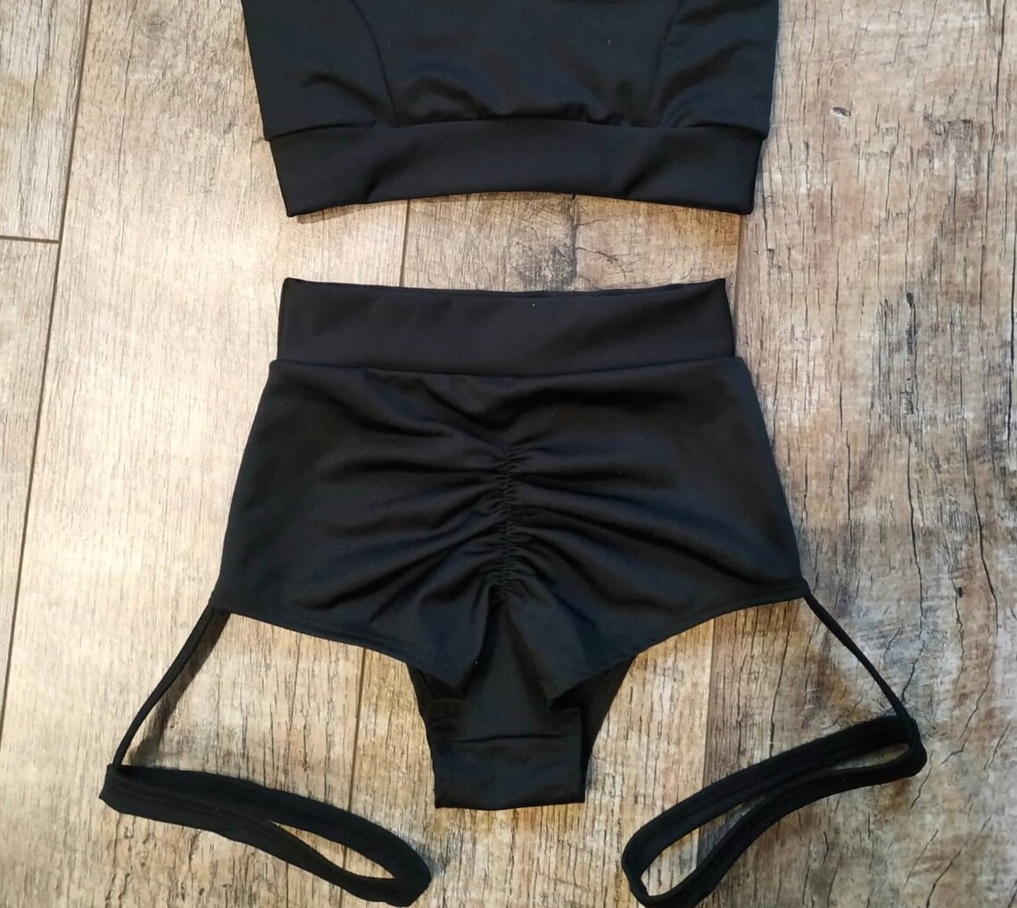 Black Booty Shorts Stripper Outfit Pole Dance Bottoms Pole Etsy